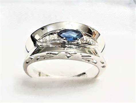 Kt Wei Gold Ring Ct Saphir Diamanten Catawiki