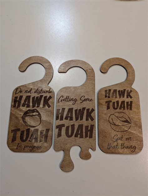 Hawk Tuah Door Hanger Dxf Svg Files Vector Files For Wood Laser