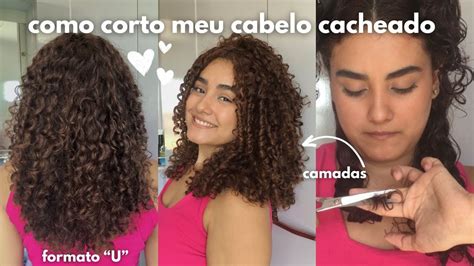 Como Eu Corto Meu Cabelo CACHEADO Em Casa Base U Cortando Meu Cabelo