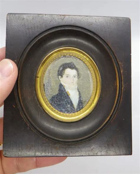 Peinture Portrait Miniature Peinture Homme Noble Epoque Empire Debut