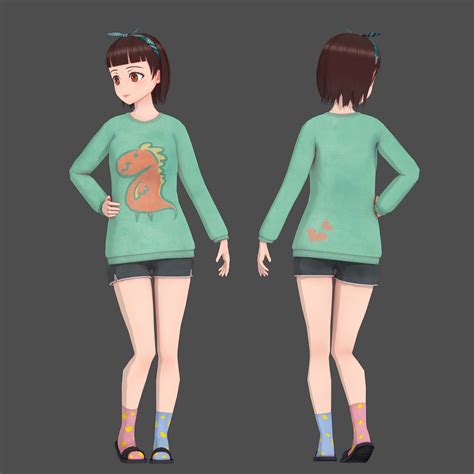 Clothes Switchable Anime Girl 3D Model - TurboSquid 1848245