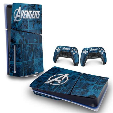 Skin Ps5 Slim Horizontal Avengers Vingadores Comics Pop Arte Skins