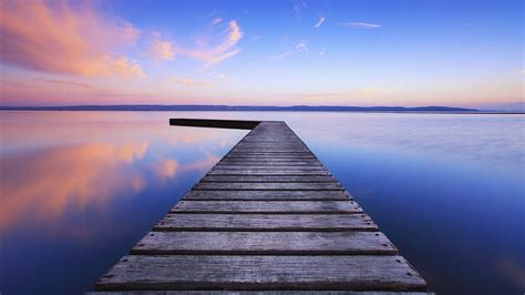 HD wallpaper: Lake, calm, pier, clouds, beautiful scenery | Wallpaper Flare