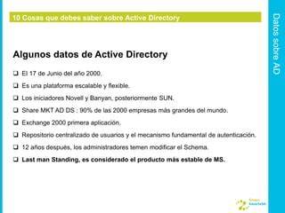 WEBINAR 10 Cosas Que Debes Saber Sobre Active Directory PPT