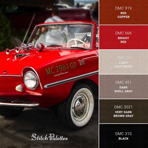 Red Riding Convertible - Embroidery Color Palette (With Thread Codes)