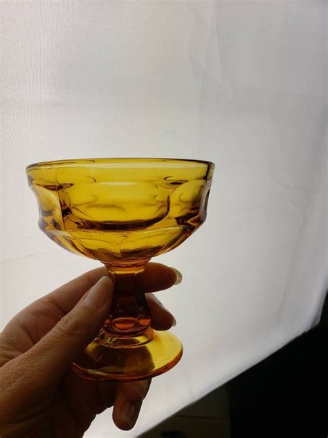 Anchor Hocking Fairfield Amber Glass Sherbert Footed Dessert Etsy