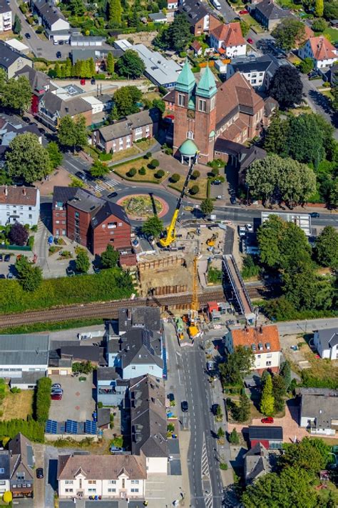 Luftbild Gladbeck Baustelle zum Neubau der Brückenkonstruktion