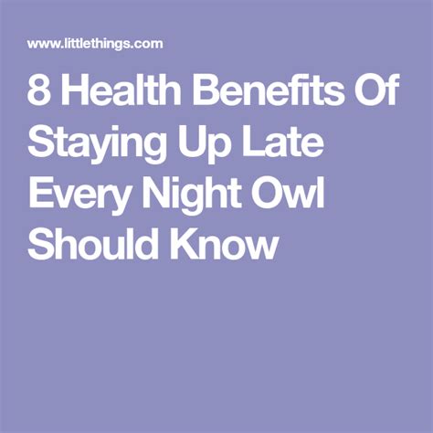 8 Health Benefits Of Staying Up Late Every Night Owl Should Know