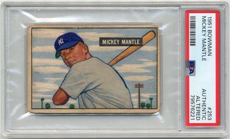 At Auction 1951 Bowman Mickey Mantle Rookie Card PSA AA Fantastic Eye