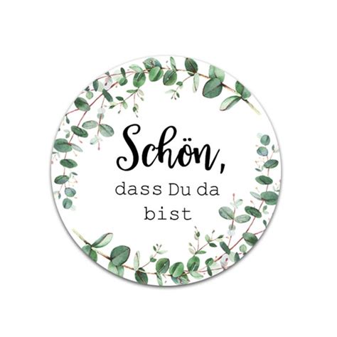 50 Sticker Schön dass Du da bist EUCALYPTUS Hochzeit Etsy