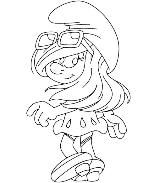 Smurfette Coloring Sheet Page Smurf Girl
