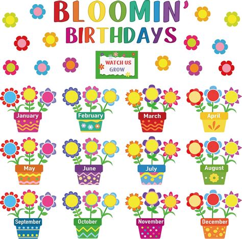 Amazon Harloon 92 Pcs Flowers Birthday Bulletin Board Set