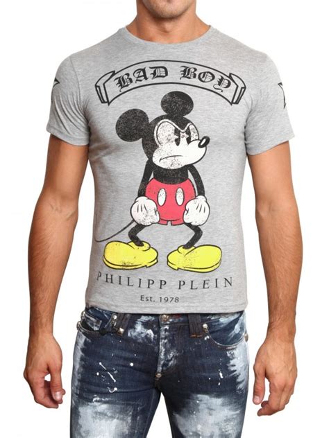 Lyst Philipp Plein Mickey Mouse Swarovski Jersey T Shirt In Gray For Men