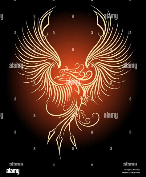 Illustration Of Flying Phoenix Bird As Symbol Of Revival Stock Vector