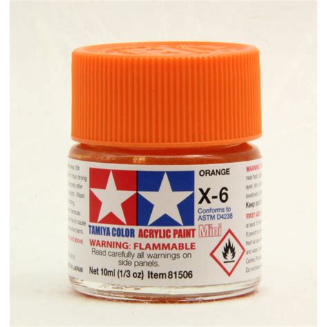 弘德模型 田宮 壓克力漆 X 6 亮光橘色 10ml Orange Tamiya 水性 81506 蝦皮購物