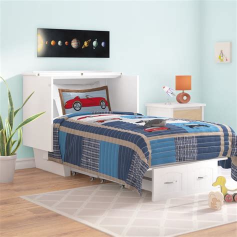 Viv Rae Charles Twin Storage Murphy Bed With Mattress Best Space