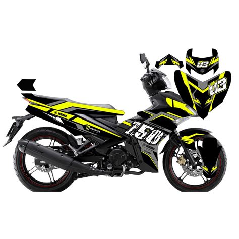 Jual DECAL STICKER MX KING KUNING HITAM FULL BODY STIKER YAMAHA MXKING