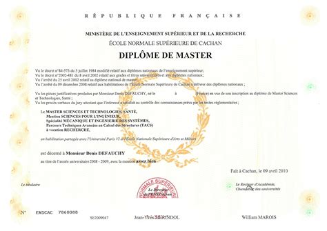 Master Denis DEFAUCHY