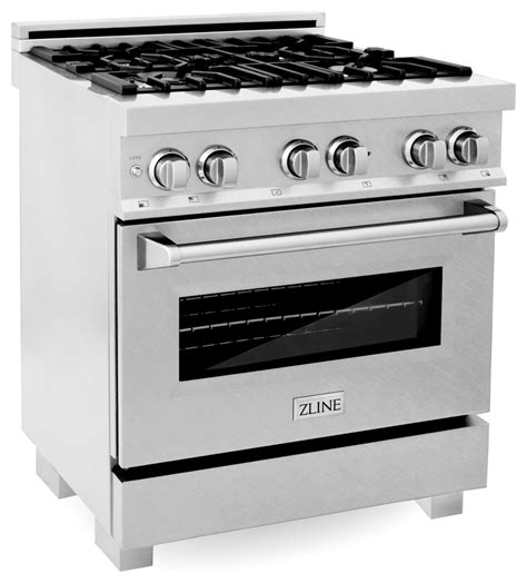 ZLINE 30" Range Gas Stove/Electric Oven, DuraSnow - Contemporary - Gas ...