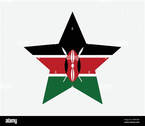 Kenya Star Flag Kenyan Star Shape Flag Country National Banner Icon