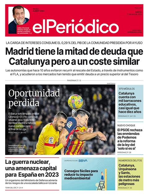 La Portada De El PeriÓdico Del 11 De Abril De 2023