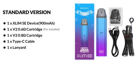 OXVA Xlim SE Bonus Kit 900mAh 25W Pod System Kit