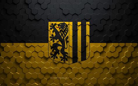 Flag Of Dresden Honeycomb Art Dresden Hexagons Flag Dresden 3d