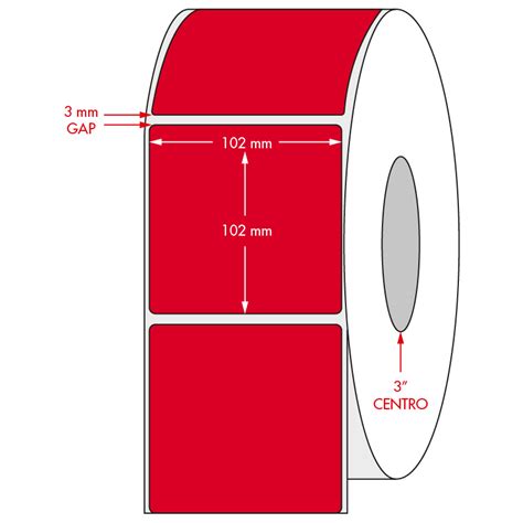 Etiqueta Adhesiva Roja 102x102 Mm Rkl Soluciones En Etiquetas