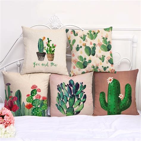 Lovely Cactus Printed Linen Cushion Covers Price 440 00 And Free Shipping Hashtag3 Cushions On