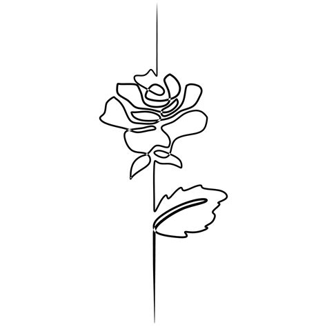 One line rose design. Hand drawn minimalism style vector illustration ...