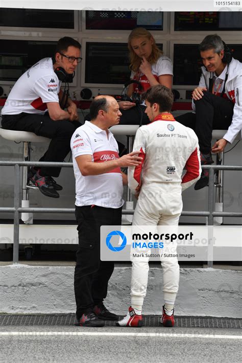 Charles Leclerc MON Alfa Romeo Sauber F1 Team Talks With Beat Zehnder