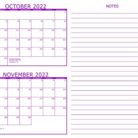 October November 2022 Calendar Qualads