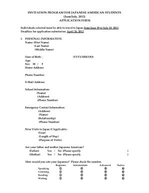 Fillable Online Application Form Pdf Consulate General Of Japan In