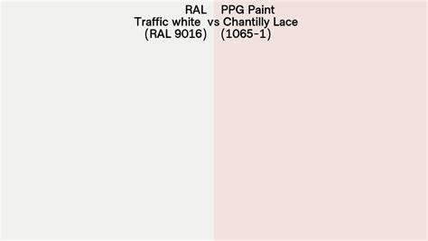 RAL Traffic White RAL 9016 Vs PPG Paint Chantilly Lace 1065 1 Side