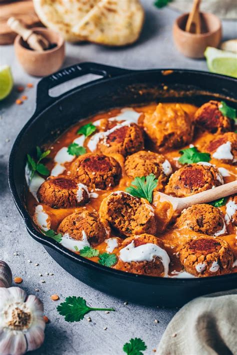 Vegan Lentil Meatballs In Indian Curry Sauce Recipe