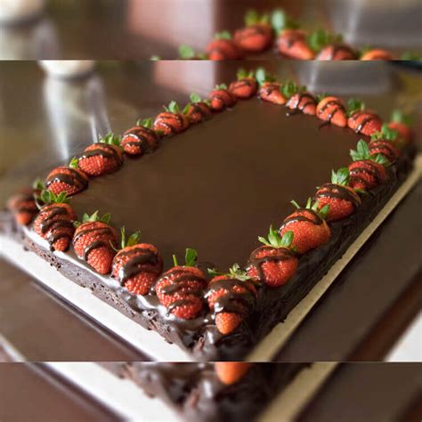 Rectangle Strawberry Cake Decoration