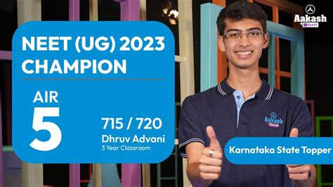 Neet Ug Result Dhruv Air Karnataka State Topper