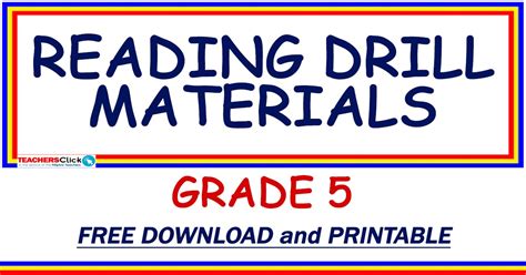 Reading Drill Materials For Grade 5 Free Download Depedclick