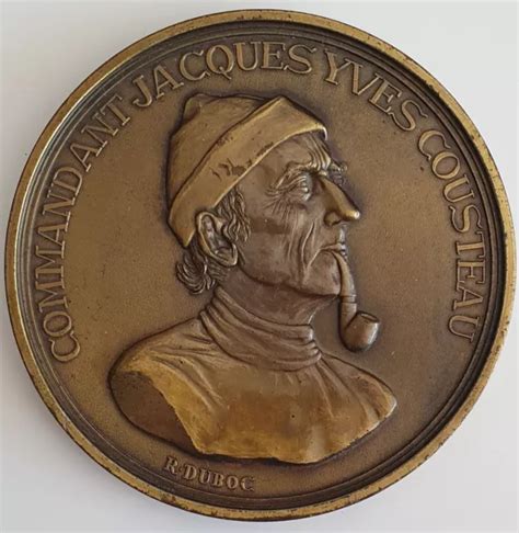 MÉDAILLE EN BRONZE Commandant Jacques Yves Cousteau EUR 90 00