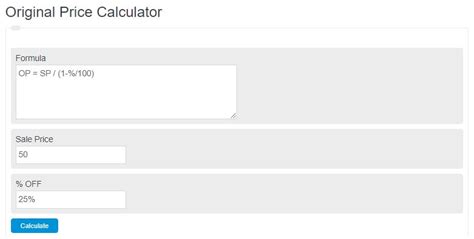 Original Price Calculator Calculator Academy