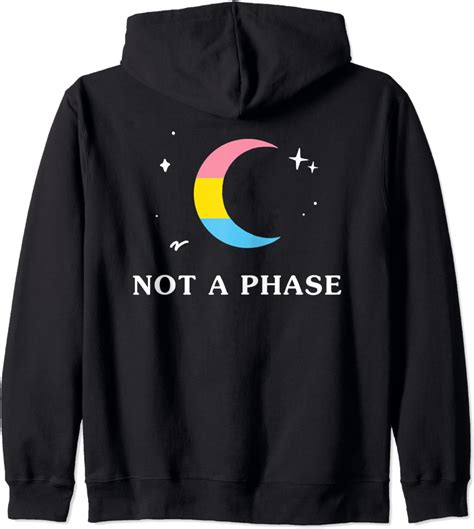 Not A Phase Pansexual Lgbtqia Pan Pride Flag Moon Zip Hoodie Clothing Shoes And Jewelry