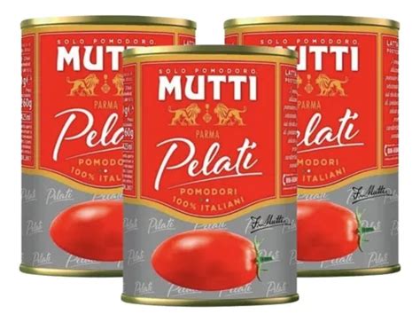 Lata De Tomate Italiano Mutti Pomodoro Pelati 400gr Pack X3 MercadoLibre