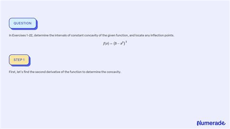 SOLVED In Exercises 1 22 Determine The Intervals Of Constant Concavity