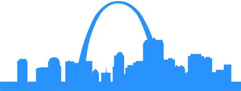 The St Louis Skyline Is Shown In Blue