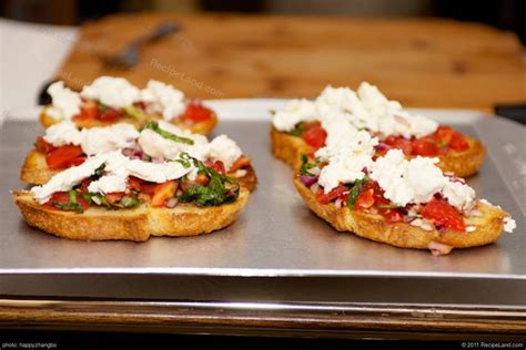 Cherry Tomato And Basil Bruschetta With Goat Cheese Recipe