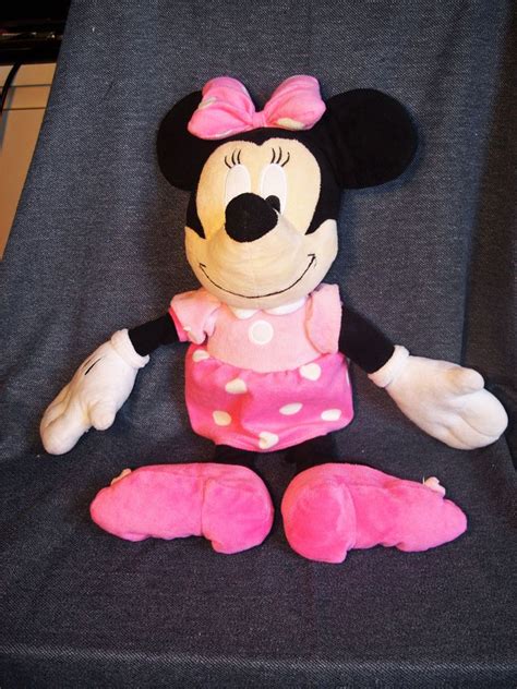 Vintage Disney Pink Dress Minnie Mouse 22 Stuffed Plush Toy Euc