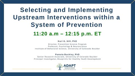 Selecting Implementing Upstream Interventions Within A System Of