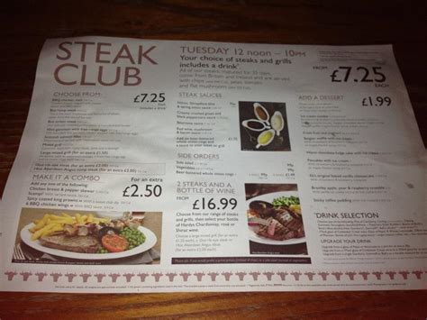 Menu At The Lord Rosebery Jd Wetherspoon Pub And Bar Scarborough 85 87 Westborough