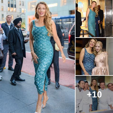 Blake Lively Stuns In A Teal Dress With A Mermaid Chic Vibe While