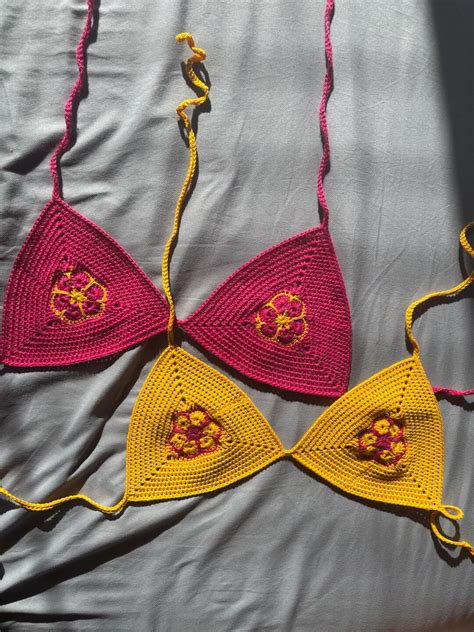 Crochet Bikini Top Floral Bikini Top Crochet Bikini Etsy